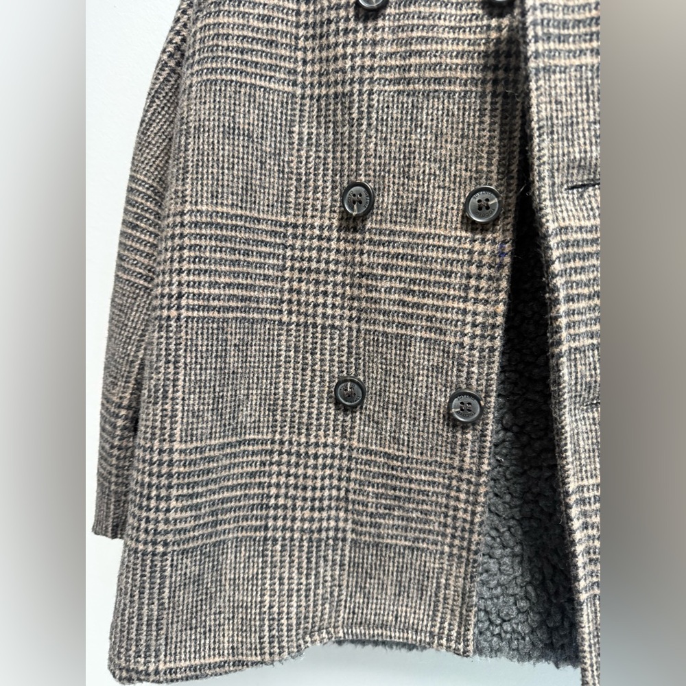 TOCOTO VINTAGE Kids Brown and Gray Plaid Coat with Bunny Ears Hood - size 2T - Picture 9 of 10